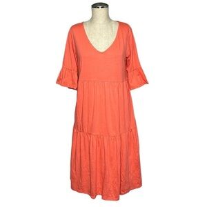 United Colors of Benetton Tiered Ruffle Jersey Dress Size M